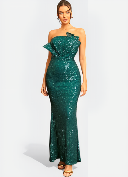 STRAPLESS SHEATH ANKLE-LENGTH OFFICE DRESS